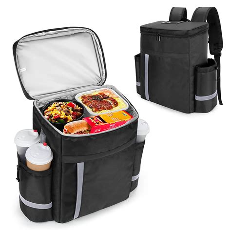 Trunab Insulated Food Delivery Backpack With Side Support Boards And Removable Inner Dividers