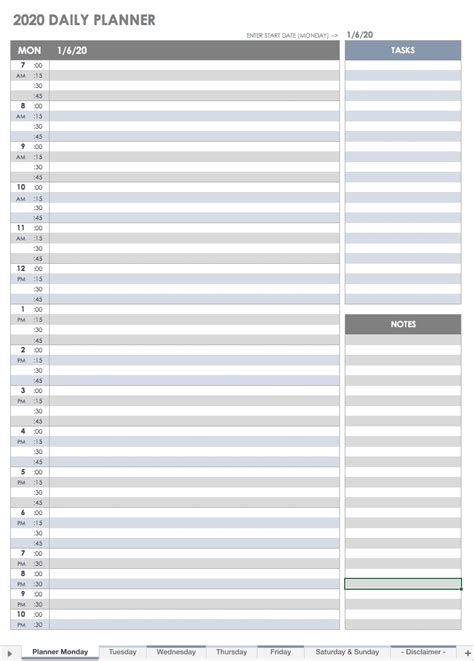 Daily Planner In 15 Min Increments Example Calendar Printable