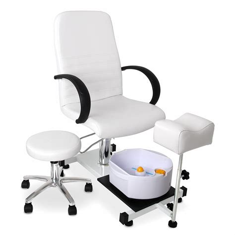 Buy Paddie White Pedicure Chair With Rolling Stoolfoot Basinleg Rest