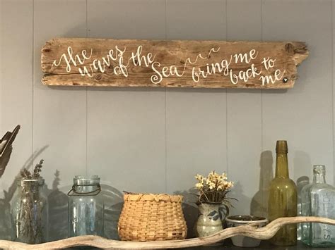 Custom Hand Painted Driftwood Sign With Fishing Rope Hanger Driftwood