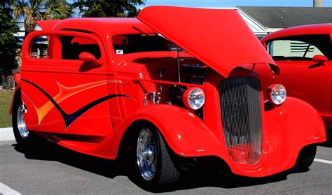 Classic Red Hot Rod Vintage Hot Rod Hot Rods Classic Red