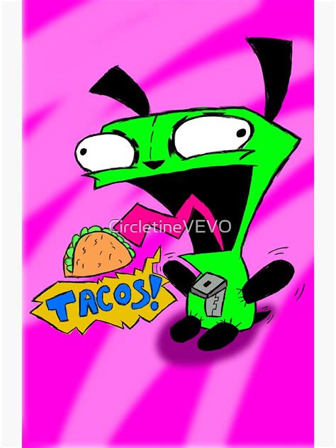 Invader Zim Tacos Gir Sticker For Sale By Circletinevevo Redbubble
