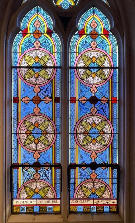 Incredible Pair Of Antique Gothic Stained Glass Windows From A Closed