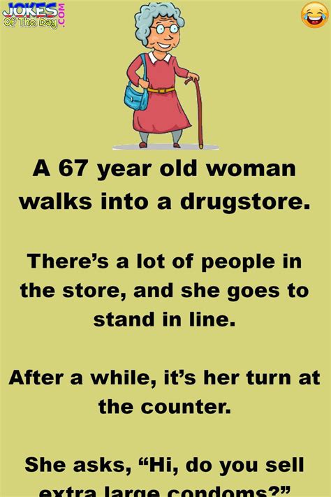 Funny The Old Lady Goes To Buy Condoms Short Jokes Funny Funny