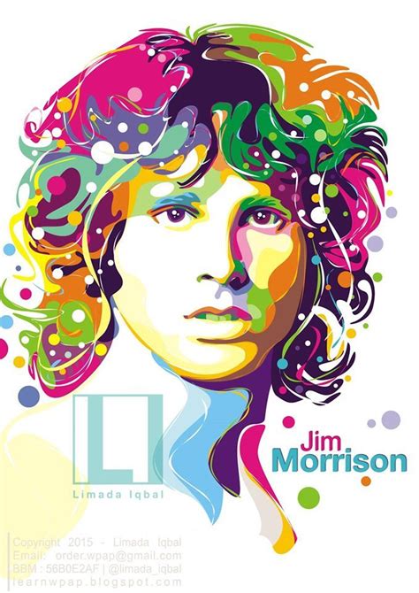 Vector Portrait Of Jim Morrison By Limada Iqbal Jim Morrison Art
