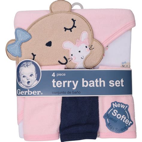 Newborn Baby Girl Towel And Washcloths Bath T Set 4 Piece