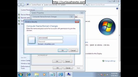 Windows 7 How To Windows 7 To Join Domain Youtube