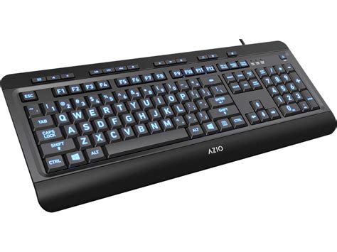 Azio Vision Backlit Wired Large Print Keyboard 4x Larger Comfortable