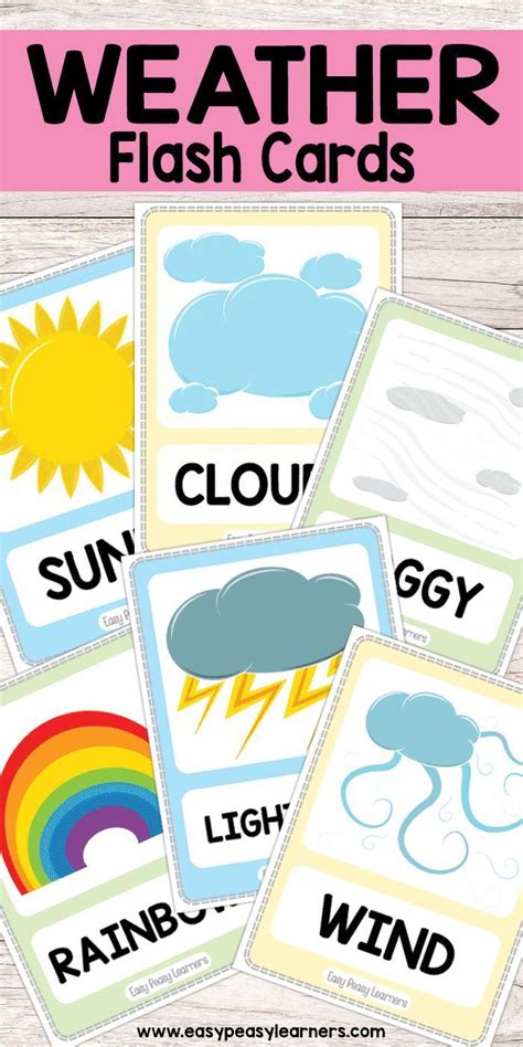 Free Printable Weather Flash Cards Weather Activities Preschool