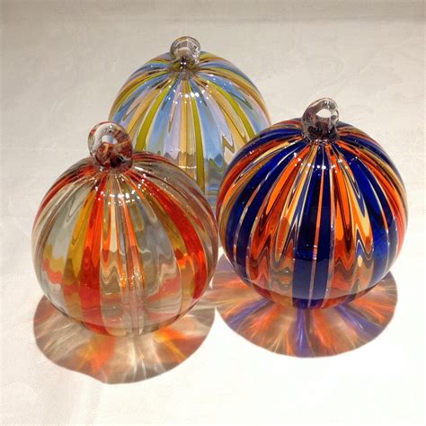 Murano Glass Xmas Ornaments Handmade Blown Set Of 3 Etsy