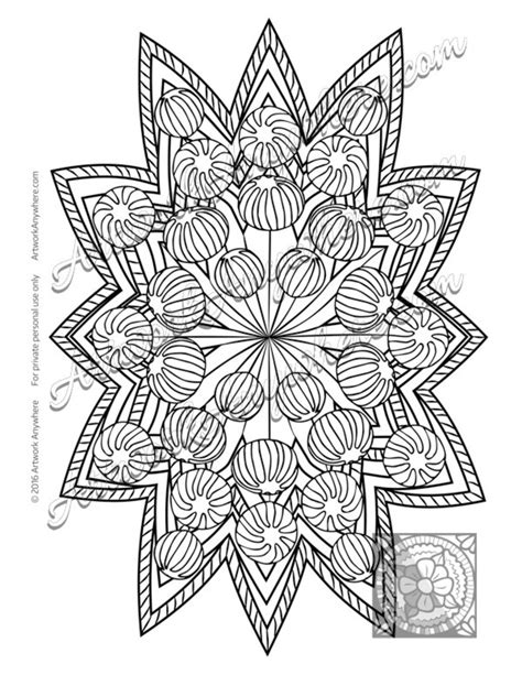 Hard Candy Pinwheel Mandala Adult Coloring Page Printable Etsy