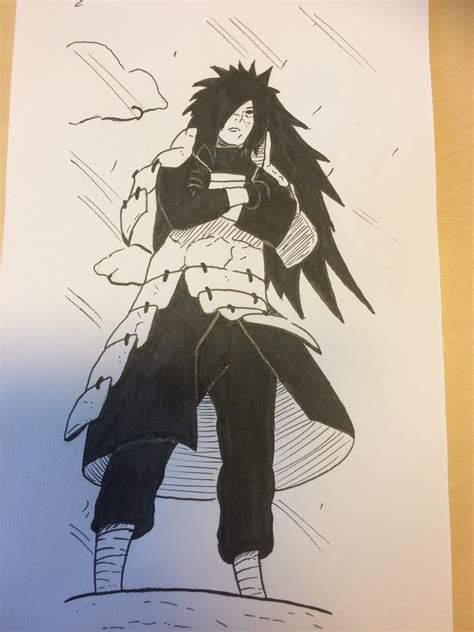 Got This Drawing Of Madara From A Friend Of Mine Rnaruto
