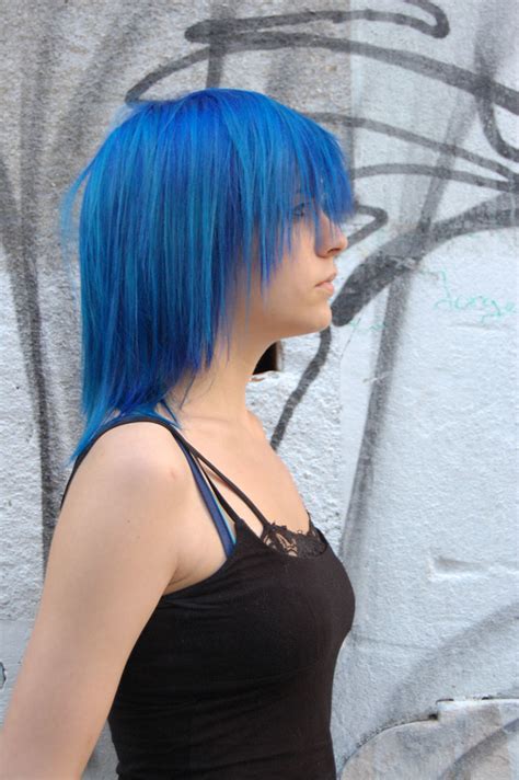 Blue Hair Girl Haircut And Color By Néria Hairportpt Wip