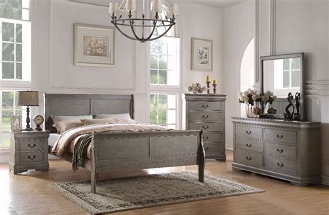 Maybe you would like to learn more about one of these? Acme Louis Philippe lll 5pc Panel Bedroom Set in Gray