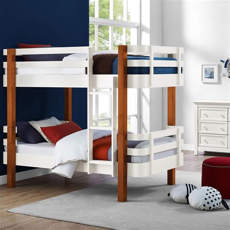 Avenue Greene Annapolis White Rounded Corner Bunk Bed Twin Over Twin