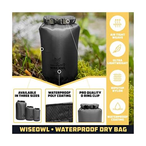 Wise Owl Outfitters Waterproof Dry Bag Fully Submersible 1pk Or 3pk Ultra Lightweight Airtight