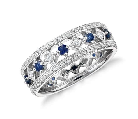 Gala Sapphire And Diamond Eternity Ring In K White Gold Blue Nile Black Gold Jewelry