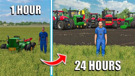 I Spend 24h Creating Fields On Flat Map With Big Tractors Farming