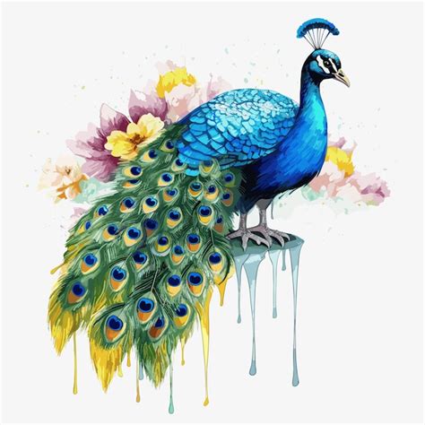 Premium Vector Colorful Peacock Illustration Isolated On A White