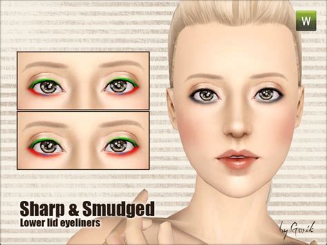 The Sims Resource Sharp And Smudged Lower Lid Eyeliners