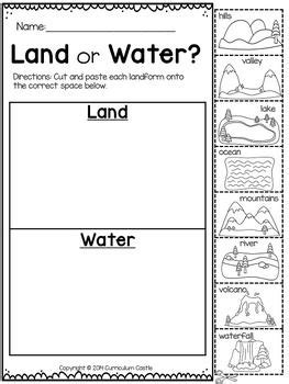 Social studies worksheets and games. Landforms & Map Skills Unit | Kindergarten social studies ...