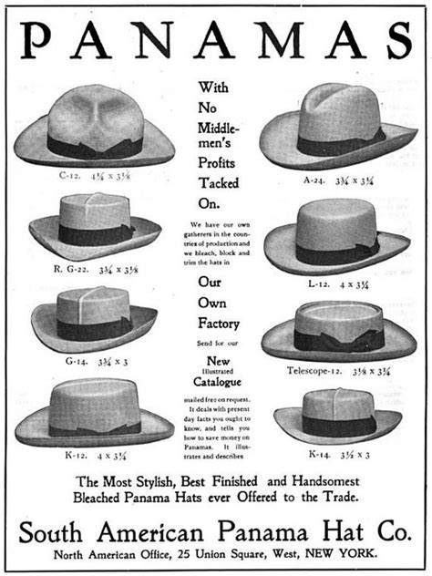 Vintage Panama Hat Ad Hats For Men Panama Hat Style Panama Hat