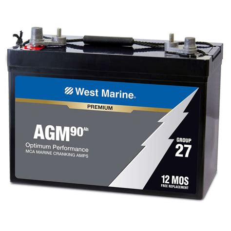 West Marine Group 27 Dual Purpose Agm Battery 90 Amp Hours West Marine