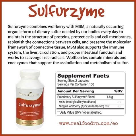 Sulfurzyme Combines Wolfberry With Msm A Naturally Occurring Organic Form Of Dietary Sulfur