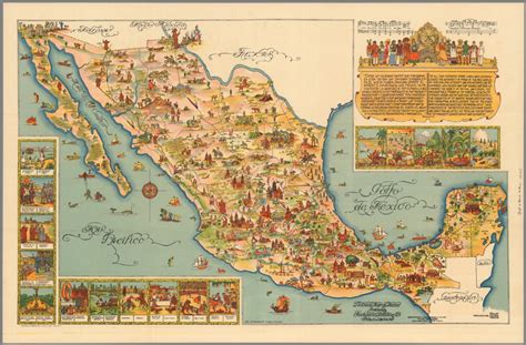 Pictorial Map Of Mexico Published By Fischgrund Pubishing Co David