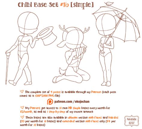 Chibi Pose Reference Simple Chibi Base Set 16 By