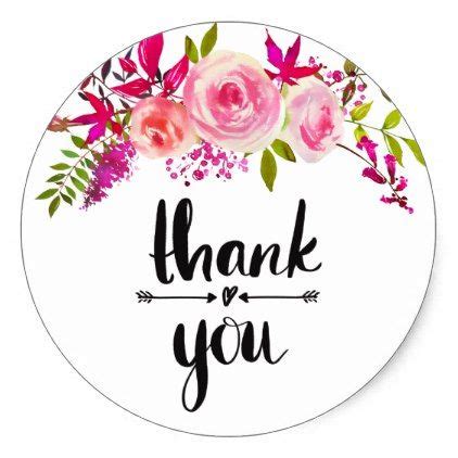 More than often, people do underestimate the significance of a simple handwritten thank you card. Pink roses thank you sticker | Zazzle.com | Thank you ...