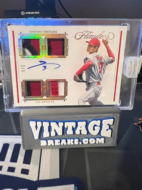 2021 Flawless Shohei Ohtani Quad Patch Auto Pulled At Vintage Breaks