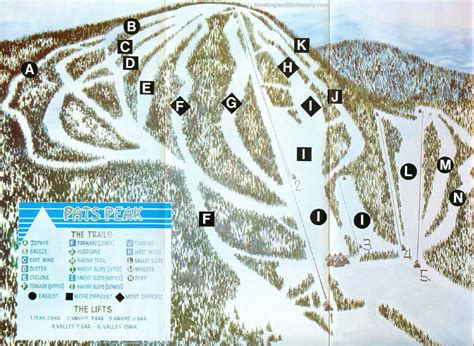 1972 73 Pats Peak Trail Map New England Ski Map Database