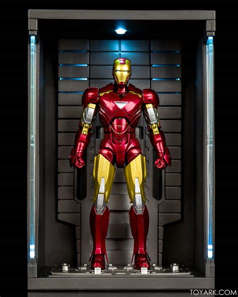 It includes a helmeted portrait, an open mask helmeted portrait, interchangeable hands, and interchangeable armor pieces. S.H. Figuarts Iron Man Mk 6 With Hall of Armor Photo ...
