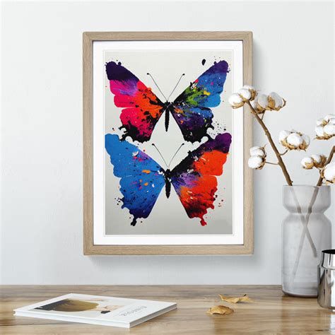 Brambly Cottage Two Butterflies Painted No3 Abstract Picture Frame