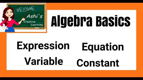 Algebra Basicsexpression Equation Variableconstant Youtube