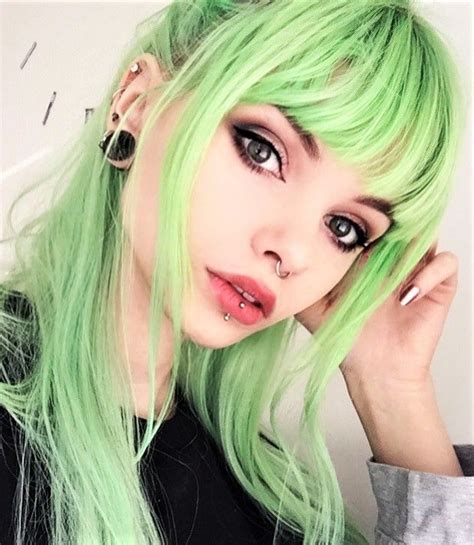 35 Edgy Hair Color Ideas To Try Right Now Neon Green Hair Green Hair