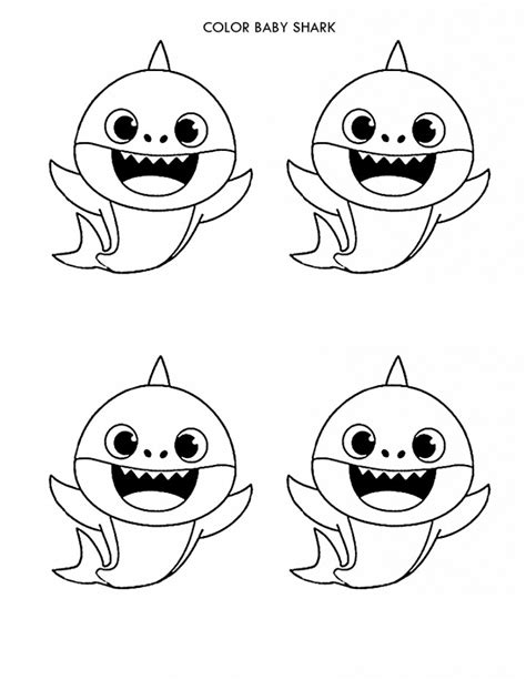 Pinkfong And Baby Shark Coloring Page Free Printable Coloring Pages