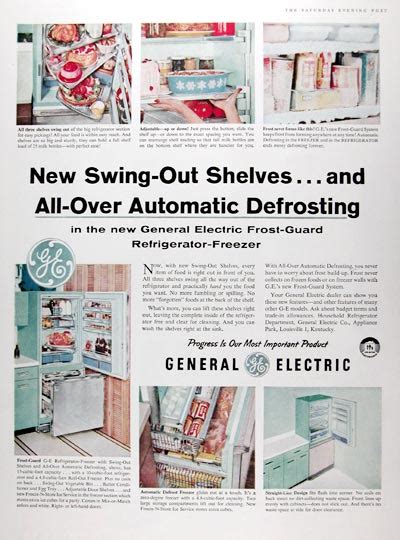 1959 General Electric Refrigerator Classic Vintage Print Ad