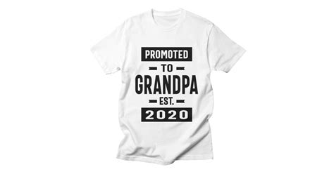 Promoted To Grandpa Est 2020 Grandpa Fathers Day T Mens T Shirt