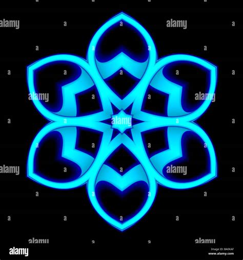Blue Six Pointed Star Or Mandala Stock Photo Alamy