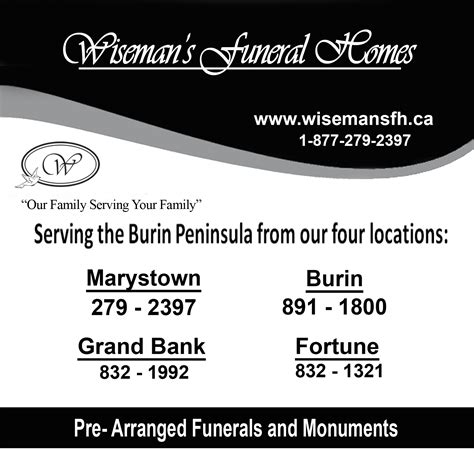 Wiseman's Funeral Home In Marystown Nl