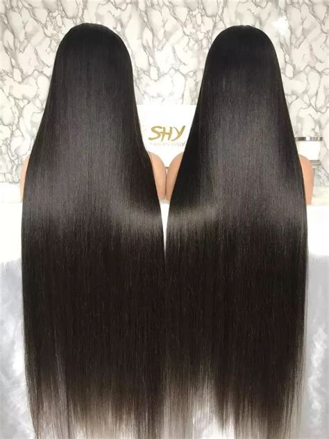Shy Full Lace Wig 40 Inch Very Long Silky Straight Human Hair Wigs