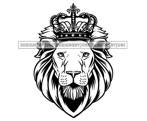 Royal Lion Crown Lion Face King Strength Dangerous Wild Animal Etsy
