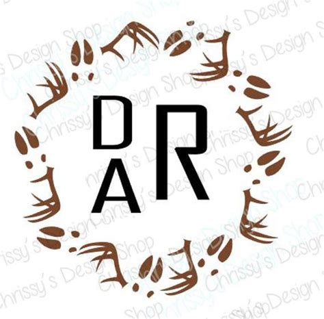 Free animal track vector download in ai, svg, eps and cdr. Deer antler and deer tracks svg file / animal monogram svg ...