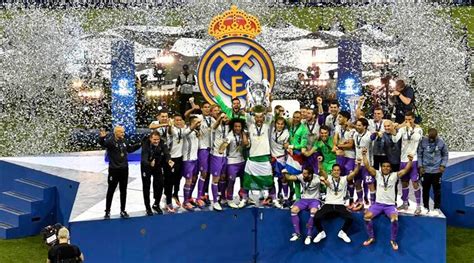 This is the presentation of the 2017 uefa champions league trophy in the final in cardiff wales. Champions League Final: Real Madrid players celebrate ...