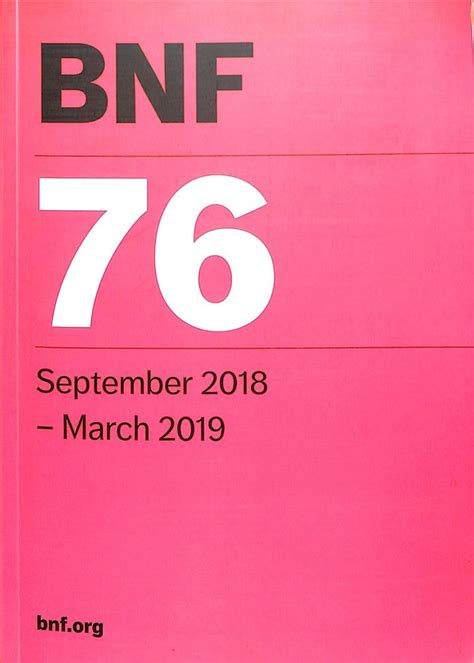 Buy Bnf 76 British National Formulary September 2018 By Joint