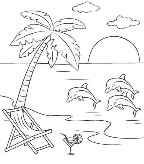Summer Beach Coloring Page Free Printable Coloring Pages For Kids