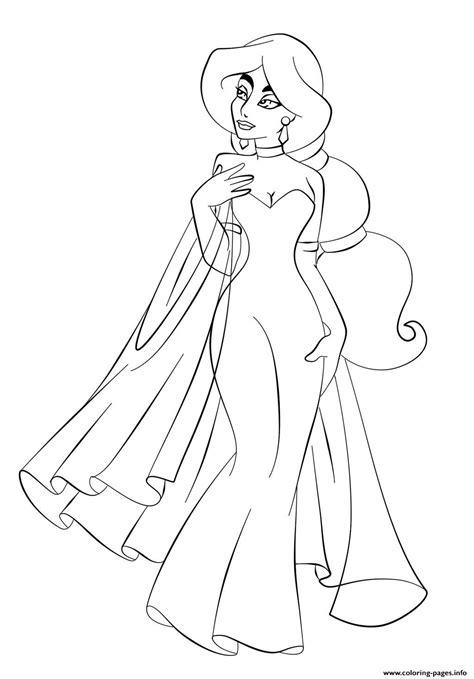 Disney princess coloring pages jasmine and aladdin through the. Jasmine In Wedding Dress Disney Princess S6993 Coloring ...