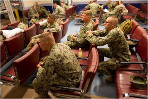 u s navy seabees gather in the passenger terminal to await a flight on camp lemonnier djibouti